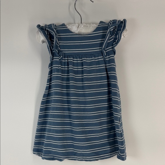 Angel Dear Other - Angel Dear Navy and White Striped Kids Dress - 12 Months